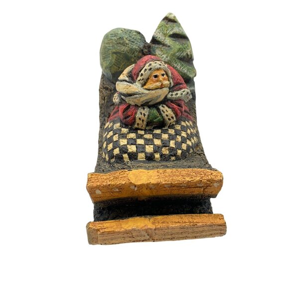 Vintage Silvestri Santa & His Sleigh Signed Anthony Costanza resin Christmas dec - Picture 2 of 9